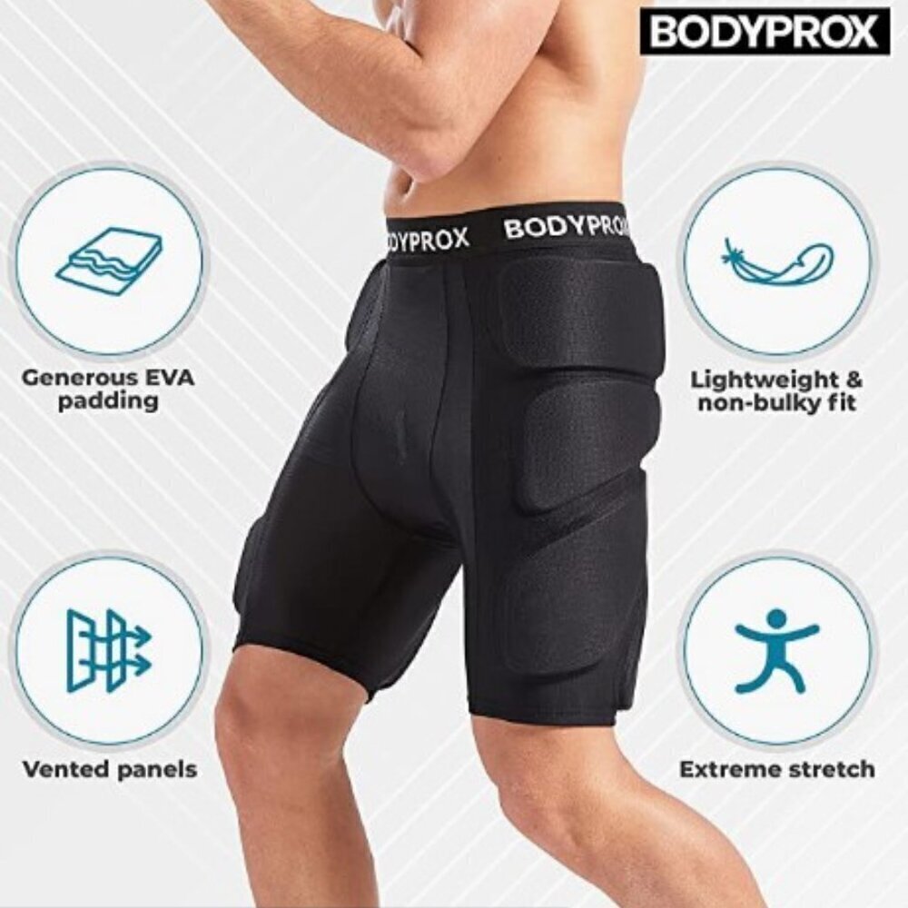 NEW BODYPROX PROTECTIVE 3D PADDED SPORTS SHORTS